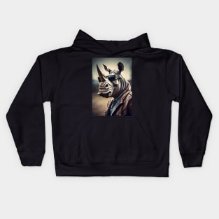 funny rhino Kids Hoodie